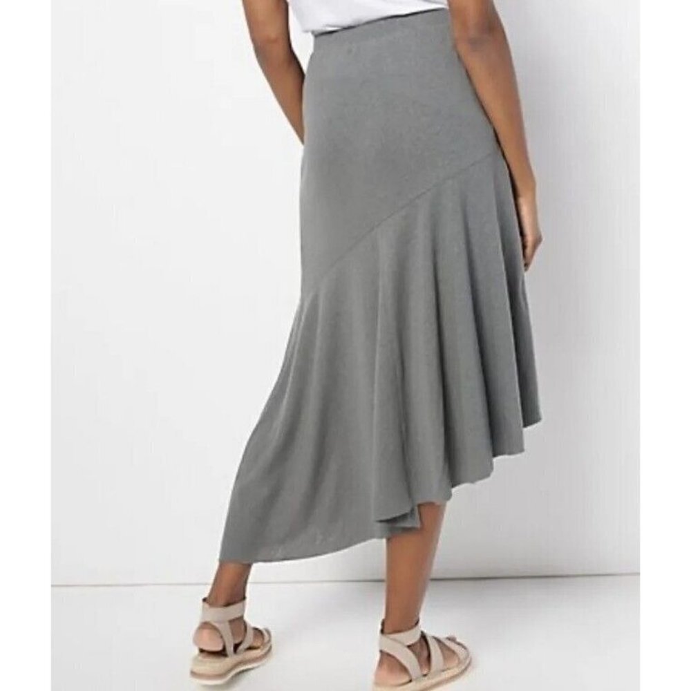 Peace Love World Boheme Midi Length Wrap Skirt Pewter,XL - Picture 2 of 2